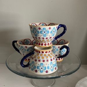 Set of FOUR ANTHRPOLOGIE mugs
